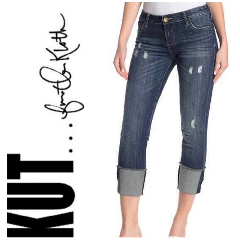 Kut from the Kloth distressed Capri. Womens size 8